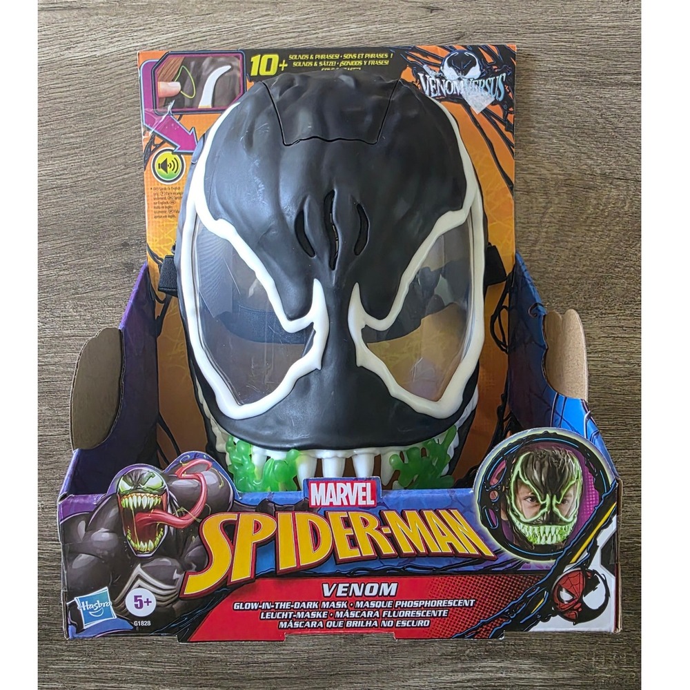 Marvel Spider-Man Venom Glow in the Dark Mask Hasbro Sounds Phrases HALLOWEEN